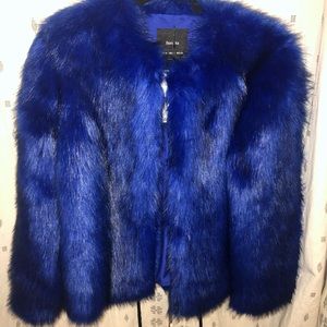 Blue Faux Fur Jacket